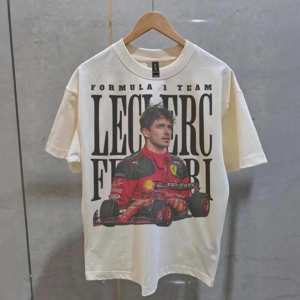 Cream And Black F1 Tee